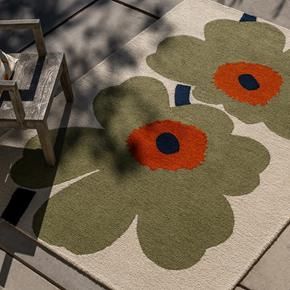 Outdoorový koberec Marimekko unikko Anniversary dusty green 433017