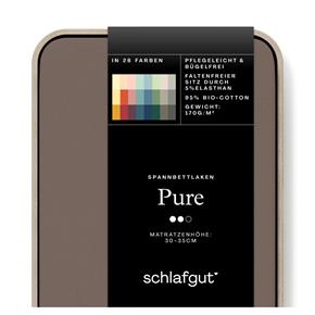Prostěradlo SCHLAFGUT® Pure elasthan tmavě hnědé 790
