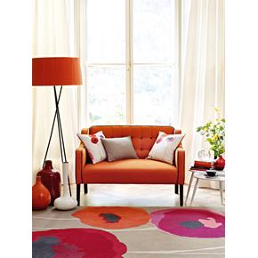 Moderní kusový koberec Sanderson Poppies red/orange 45700