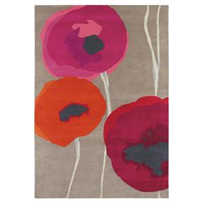 Vlněný kusový koberec Sanderson Poppies red/orange 45700