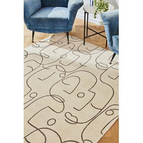 Vlněný kusový koberec Scion Epsilon Charcoal 023801