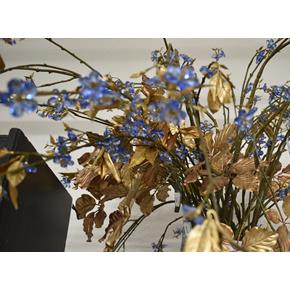 Umělá květina Silk-ka skleněný kvítek modrý