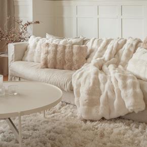 Skinnwille Home Collection kožešinový povlak na polštář Misty smetanový