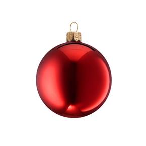 Skleněná vánoční ozdoba červená lesklá 10cm
