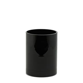 Skleněná váza EDG válec nízký černý