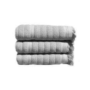 Froté ručník Lasa NATURAL šedý s třásněmi
