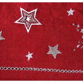 Vánoční ubrus červený s hvězdami 85x85cm