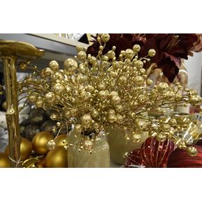 Vánoční dekorace trs kuličky zlaté