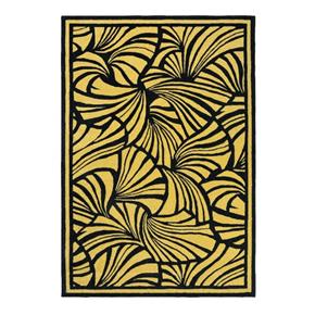 Vlněný kusový koberec Japanese Fans Gold 39305