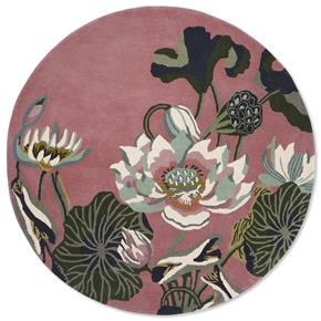 Vlněný kruhový koberec Wedgwood Waterlily round dusty rose 38602