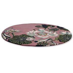 Vlněný kruhový koberec Wedgwood Waterlily round dusty rose 038602