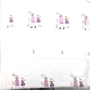Dětská dekorační záclona bílá zajíčci